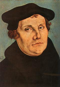 Lucas The Elder Cranach : Diptych with the Portraits of Martin Luther